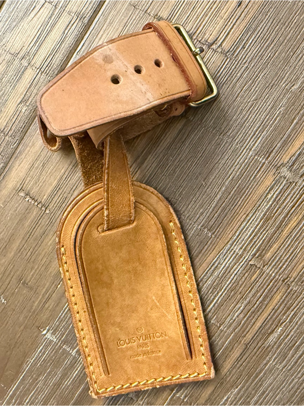 Louis Vuitton Vachetta Leather Luggage Tag with Strap